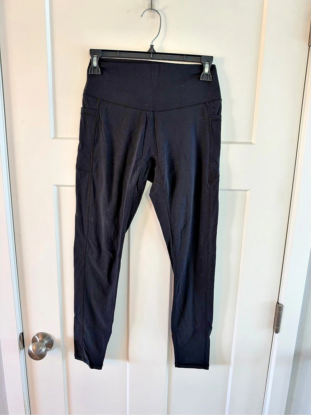 Sunzel High Waist Workout Leggings with Pockets Black Medium